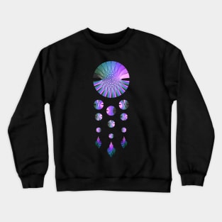 Dream Catcher | Nebula Graphs Pink Blue Green (Black) Crewneck Sweatshirt